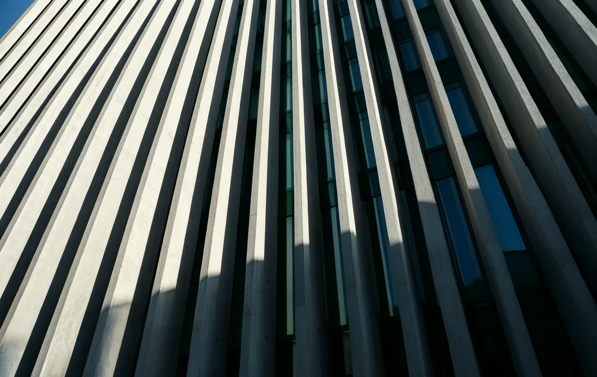 Architektonické detaily symbolizující strukturu a stabilitu